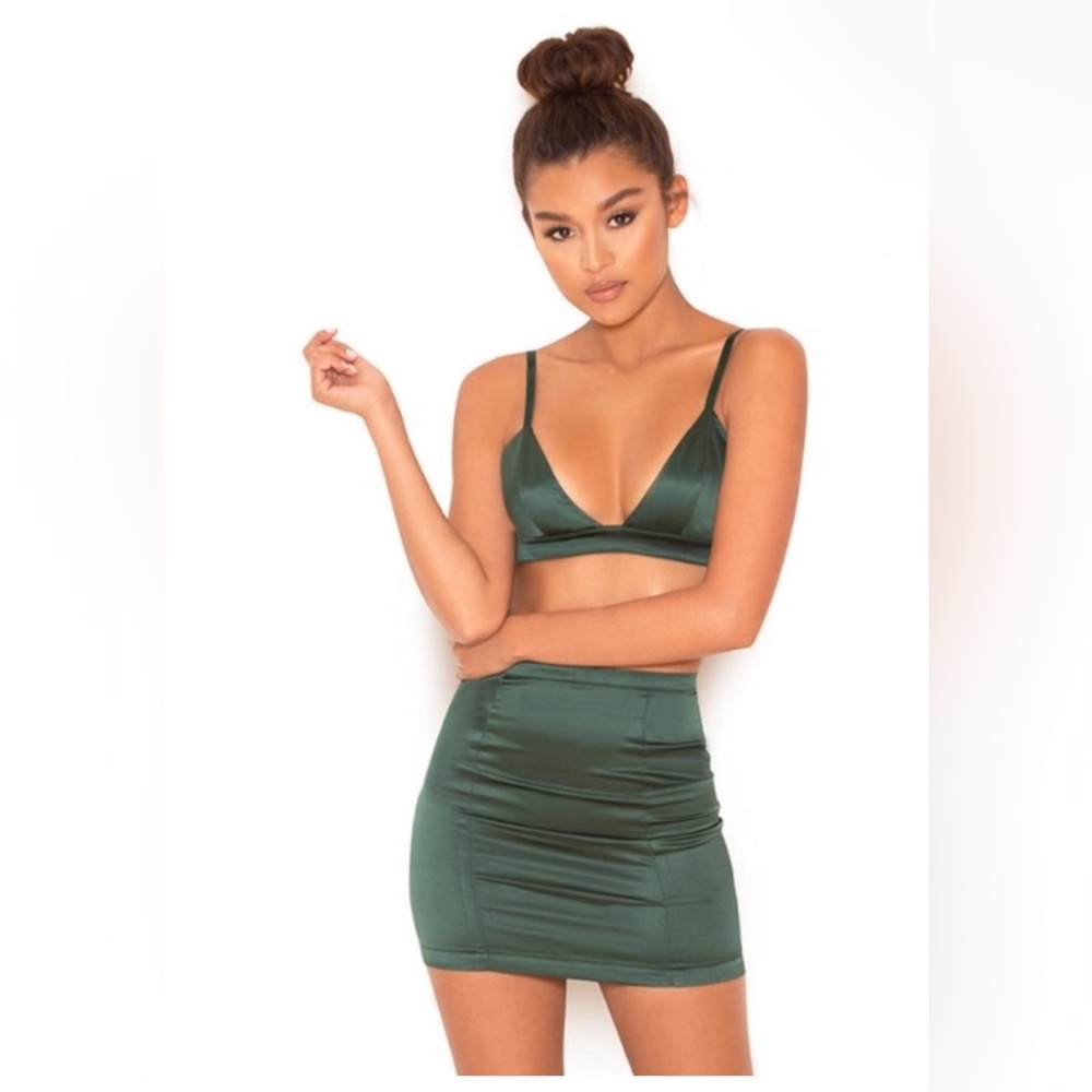 Mistress Rocks Green Silk 2 Piece